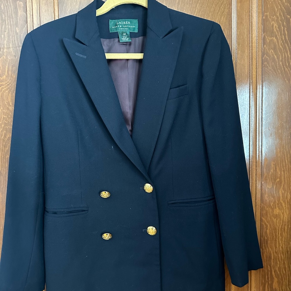 Lauren Ralph Lauren Double-breasted Blazer with Gold Accents
